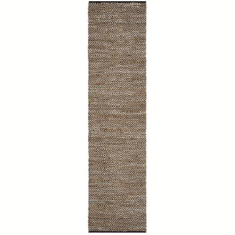 Beige Handwoven Genuine Leather Rectangular Area Rug