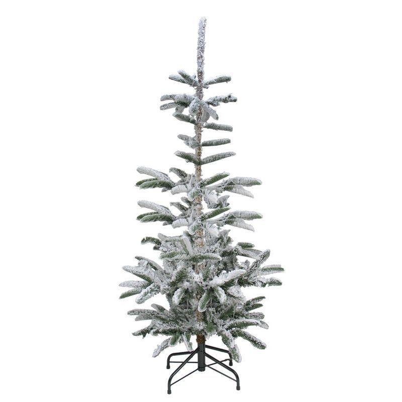 Winter Whisper Slim Flocked Nordmann Fir Artificial Tree - 7.5'