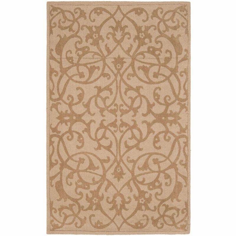 Luxurious Hand-Tufted New Zealand Wool Area Rug, 4' x 6', Light Brown