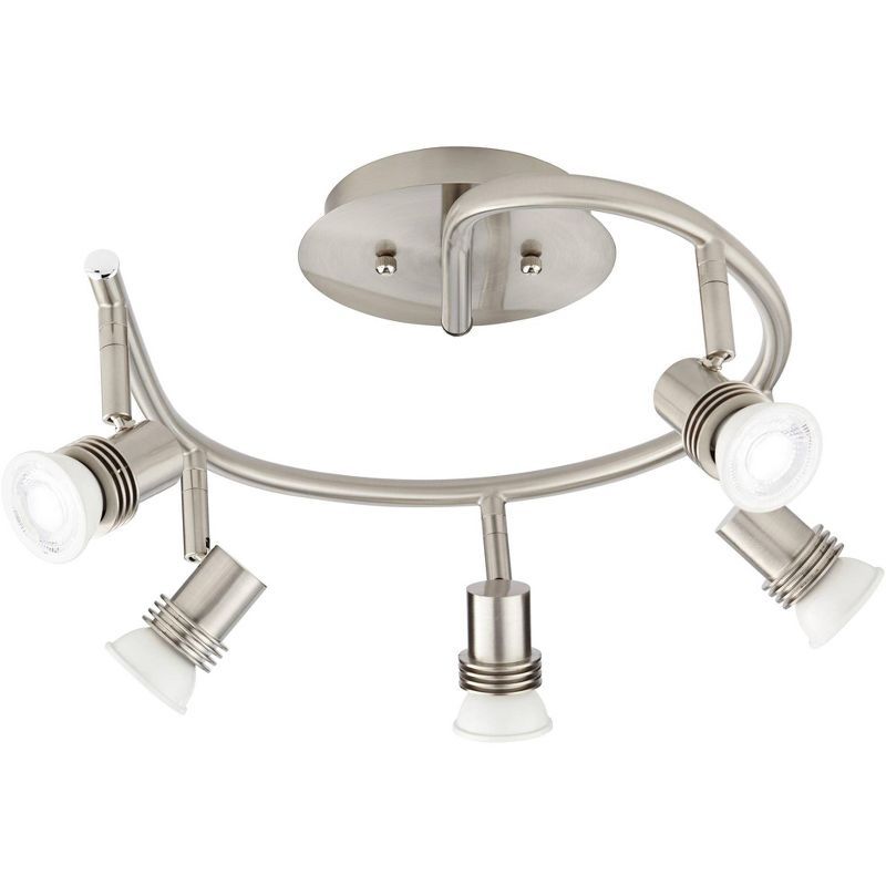 Pro Track 5-Head Brushed Nickel LED Spiral Ceiling Light