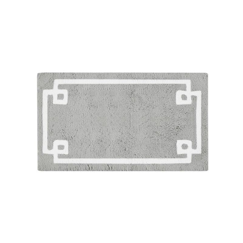 Evan 40" x 24" Gray Cotton Tufted Bath Rug