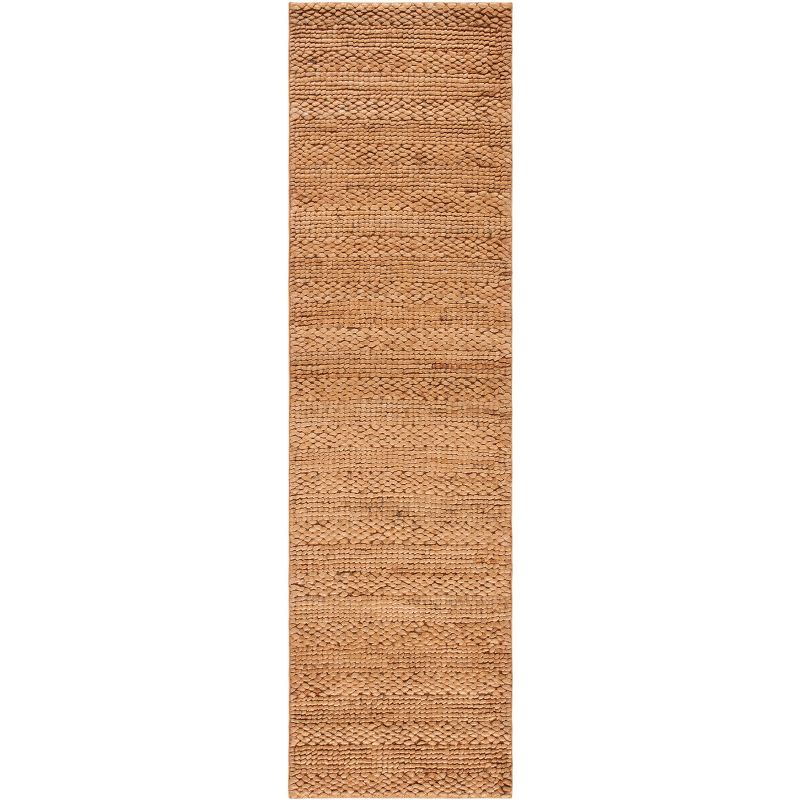 Hand-Knotted Gold Jute Runner Rug, 27" x 10"