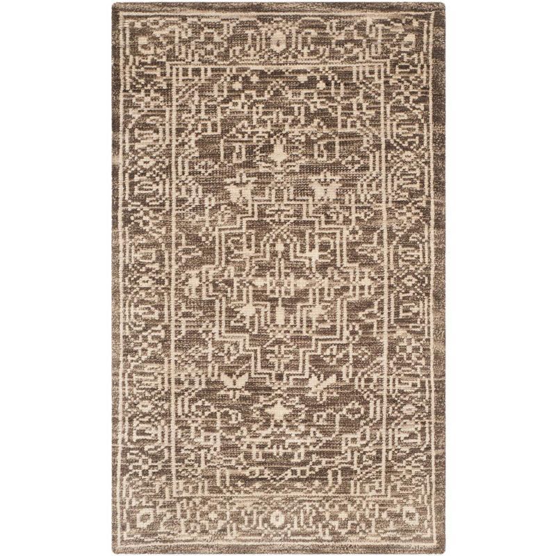 Kenya 3' x 5' Hand-Knotted Wool Area Rug in Brown/Beige