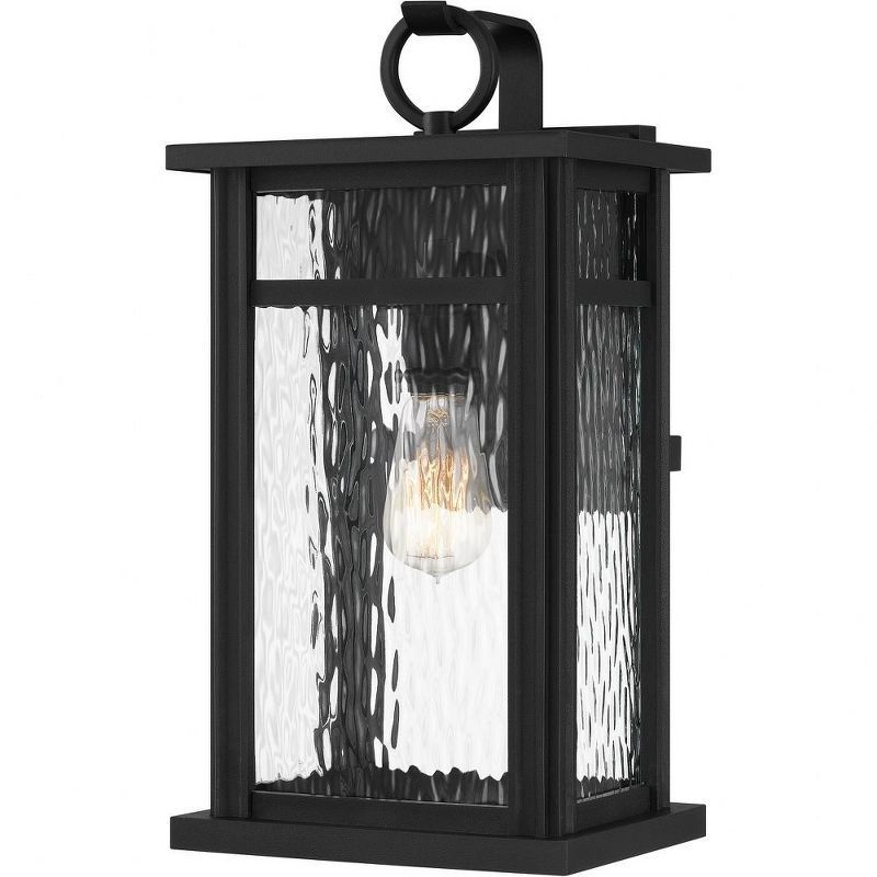 Moira 17.5" Black Steel and Glass Outdoor Wall Lantern