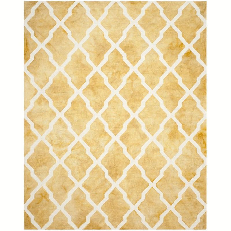 Handmade Gold/Ivory Wool 8' x 10' Tufted Rectangular Rug