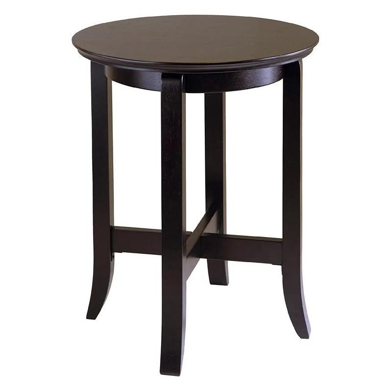 Espresso Round Solid Wood Transitional Accent Table