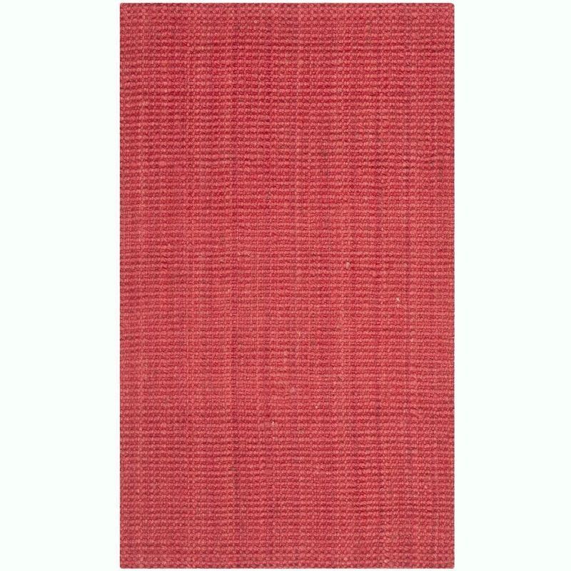 Red 3' x 5' Handmade Cotton Basket Weave Area Rug