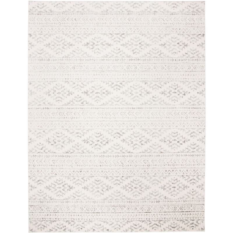 Hand-Knotted 8' x 10' Gray Synthetic Boho-Chic Area Rug