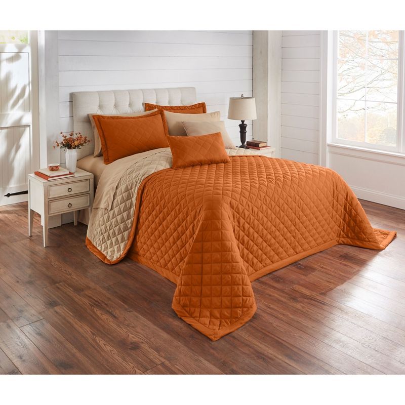 Terracotta Taupe Reversible Full Kids Bedspread Set