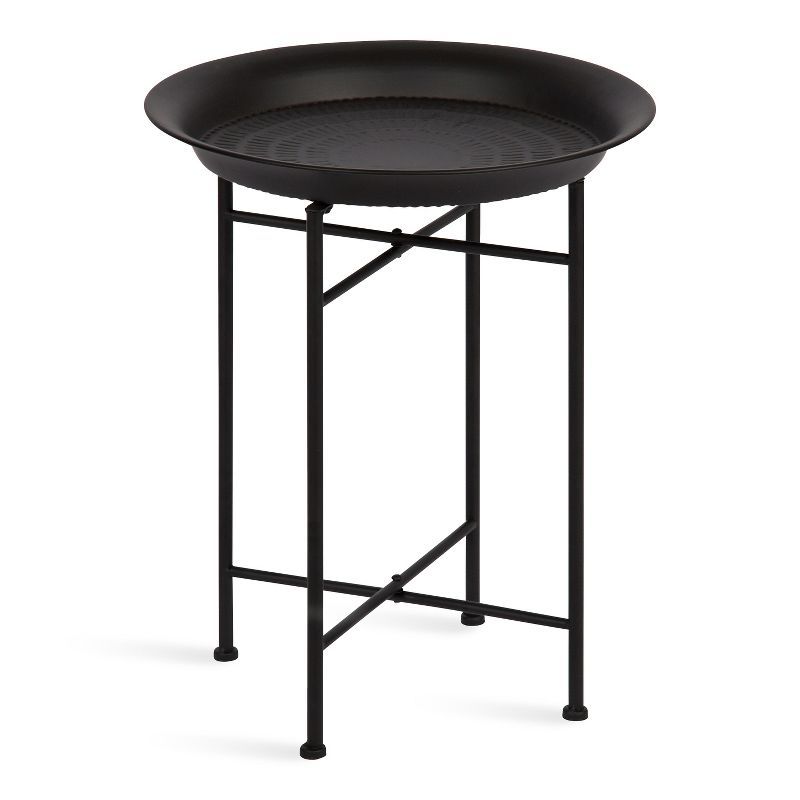 Mahdavi Black Round Metal Accent Table