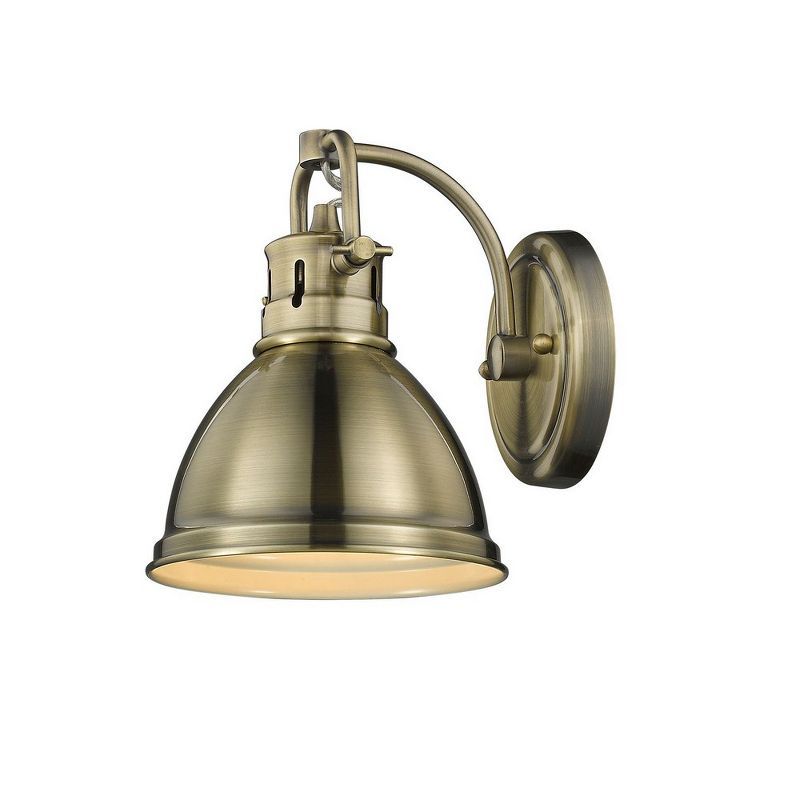 Aged Brass 1-Light Dimmable Bath Vanity Fixture