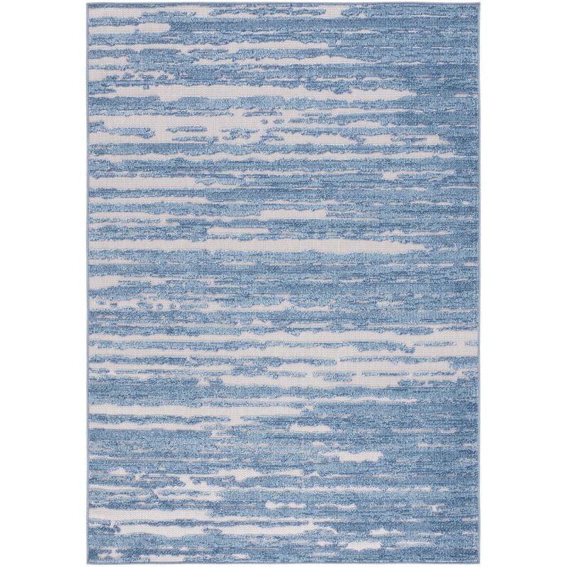 Coastal Charm Blue & Beige 5' x 8' Synthetic Rectangular Area Rug