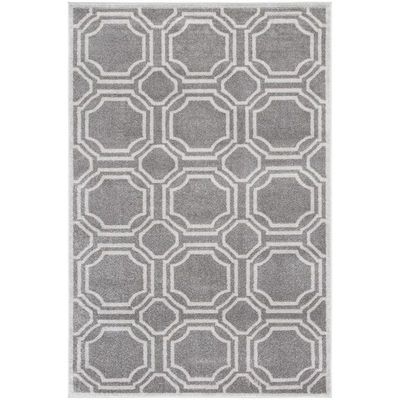 Geometric Harmony 6' x 9' Grey and Light Grey Synthetic Area Rug