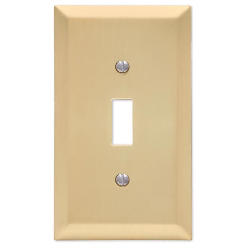 Amerelle Satin Brass 1-Gang Steel Toggle Wall Plate