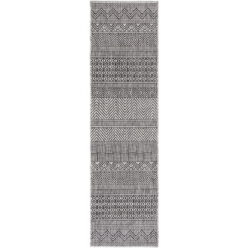 Courtyard Gray 27" Non-Slip Indoor/Outdoor Synthetic Area Rug