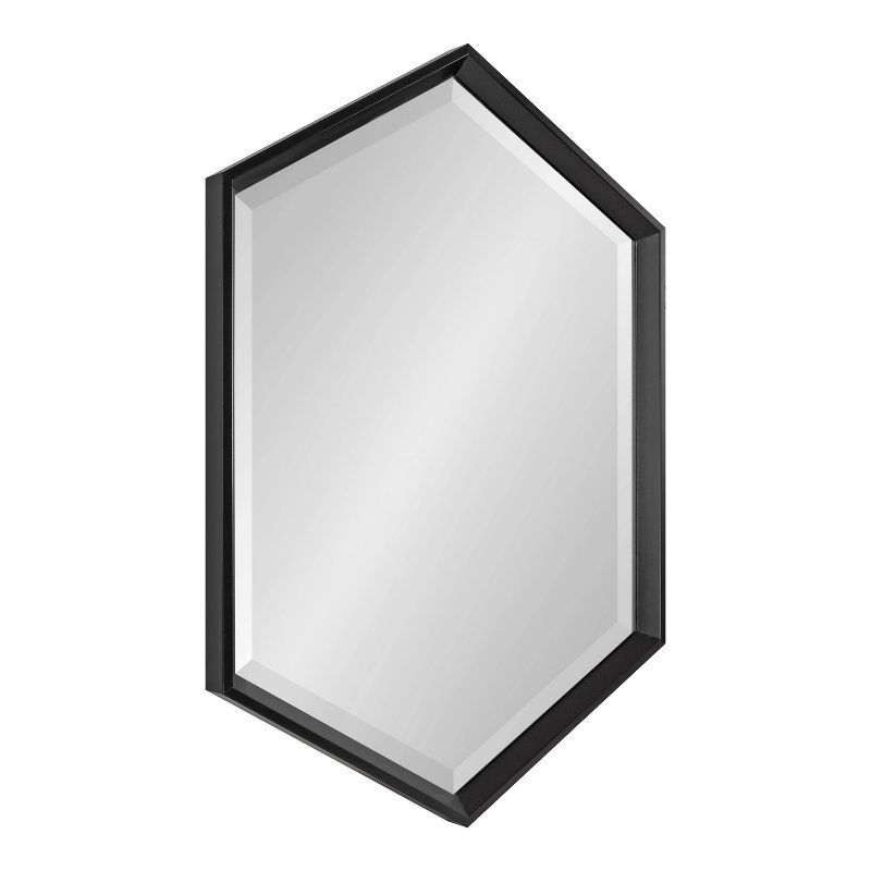 Sleek Hexagon Full-Length Black Vanity Mirror 35.7" x 27.5"