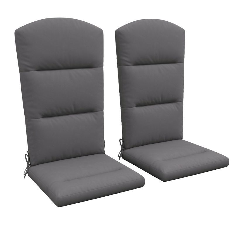 Gray Outdoor Adirondack Chair Cushions with Ties