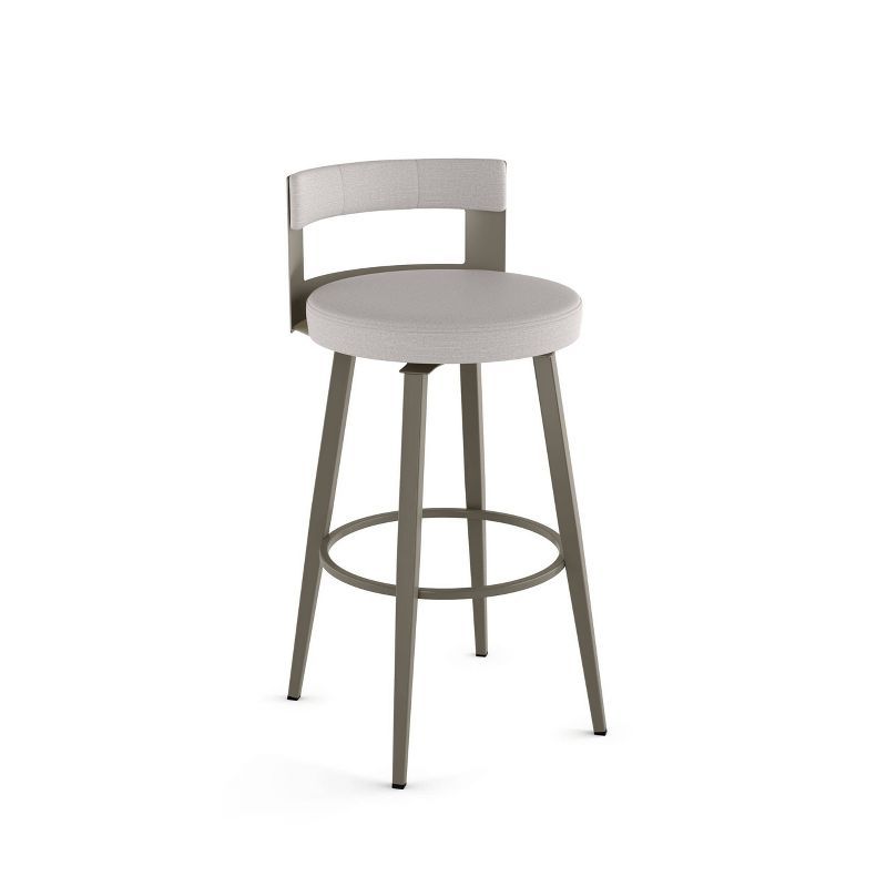 Light Grey Swivel Counter Stool with Metal Frame