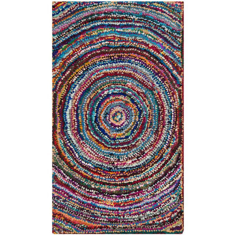 Handmade Multicolor Cotton Tufted Rectangular Area Rug