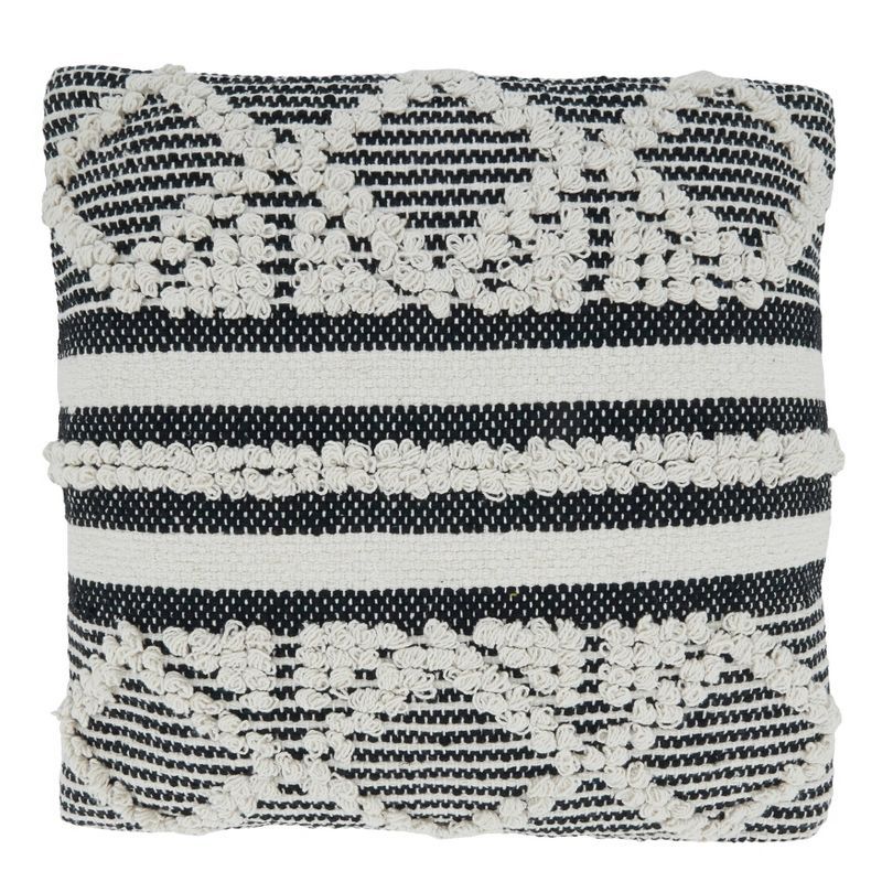 Saro 18" Black and White Diamond Moroccan Throw Pillow