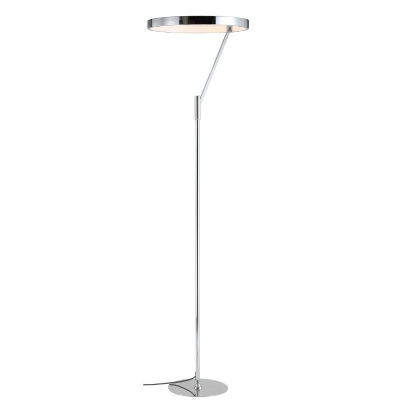 ArcTouch 66.75" Black Metal Floor Lamp with Silk Shade & Alexa Control