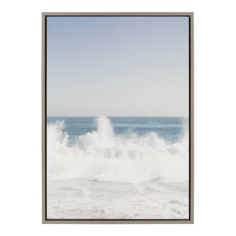 Sylvie Waves Crashing Coastal Framed Canvas Print, 36" x 27"