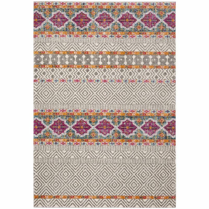 Reversible Ivory Cotton-Synthetic Blend Easy-Care Area Rug 5'1" X 7'6"