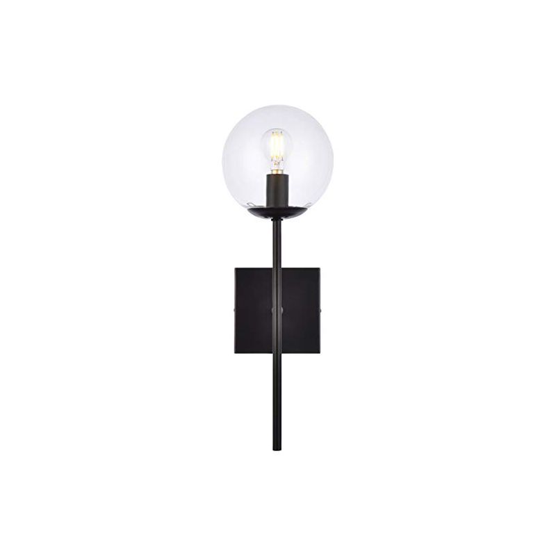 Neri 17.8'' Black and Clear Glass Dimmable Wall Sconce