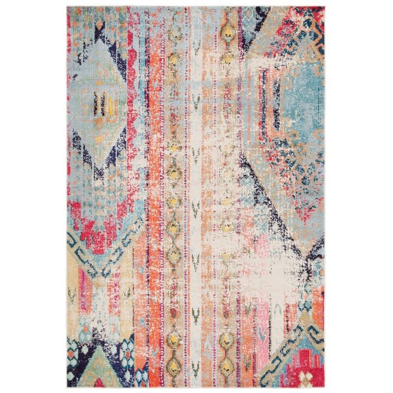 Multicolor Bohemian Synthetic Rectangular Area Rug