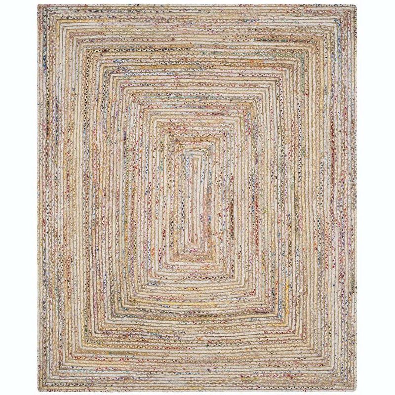 Beige Multi Stripe Handmade Cotton 8' x 10' Area Rug