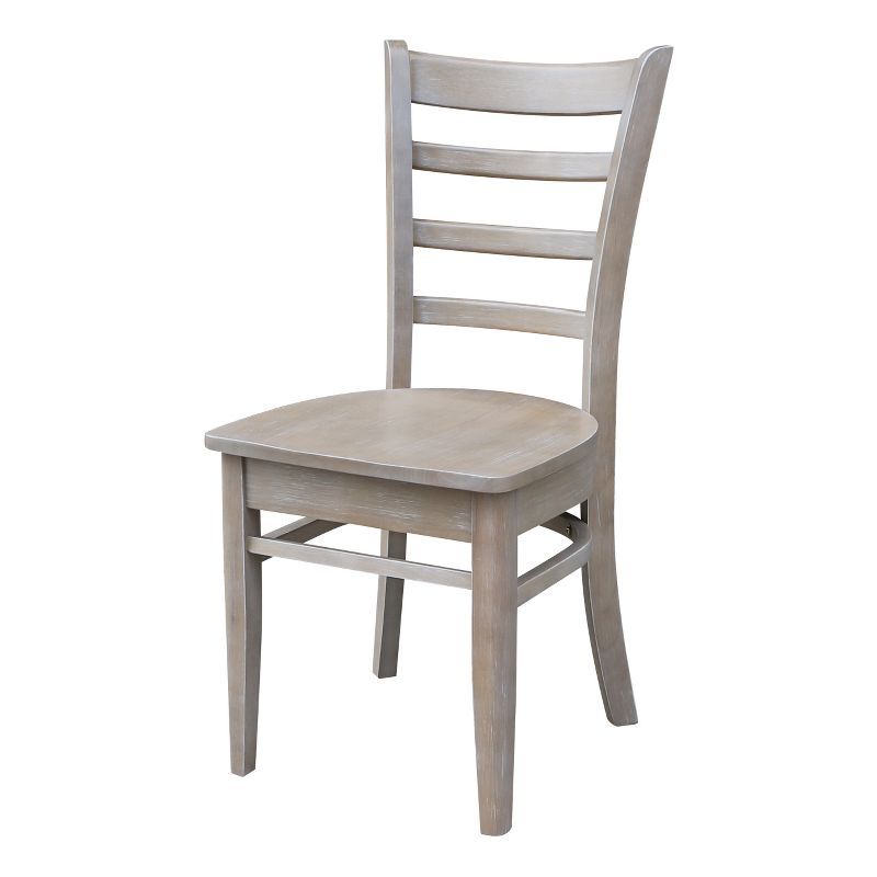 Washed Gray Taupe Ladderback High Wood Side Chair