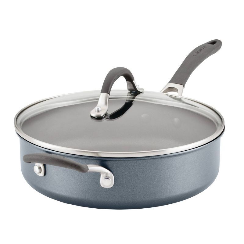 Gray 5-Quart Non-Stick Aluminum Saute Pan with Lid