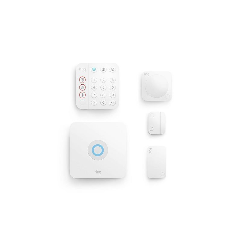 White Wireless Home Security System with Motion and Door Sensors