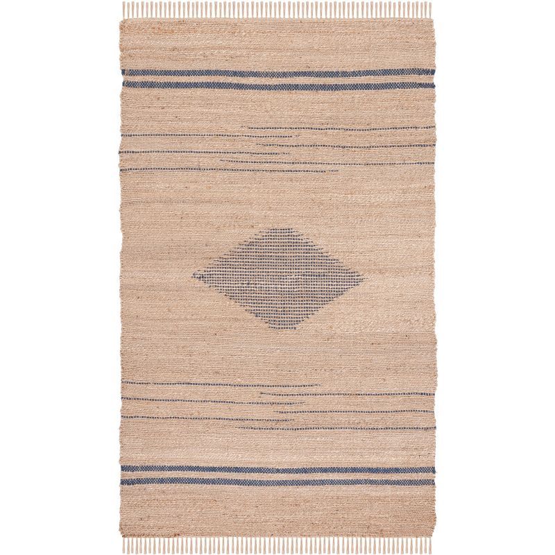 Bohemian Blue Jute 9' x 12' Hand-Woven Area Rug