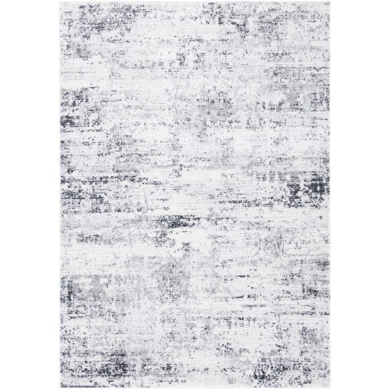 Amelia Ivory and Gray Abstract Synthetic Area Rug