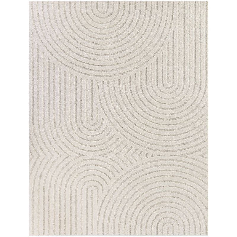 Caserio Cream Synthetic 8' x 10' Reversible Area Rug