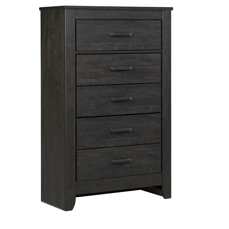 Charcoal Gray 5-Drawer Industrial Chest with Pewter Pulls