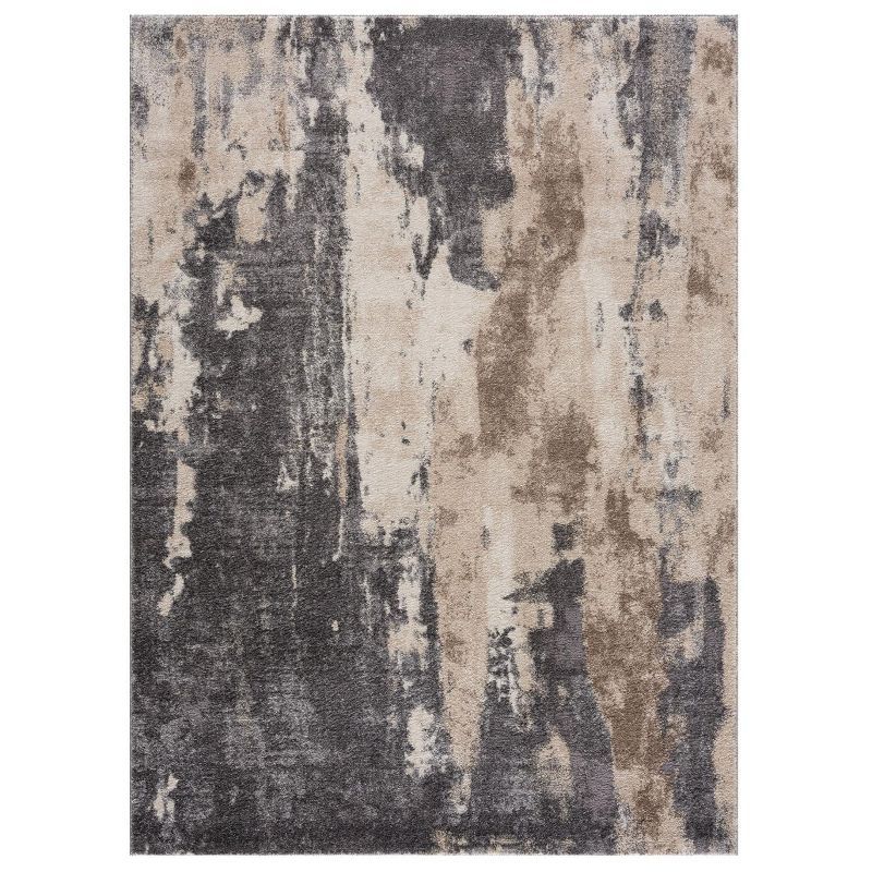 Elysian Abstract Gray Synthetic 9' x 12' Area Rug