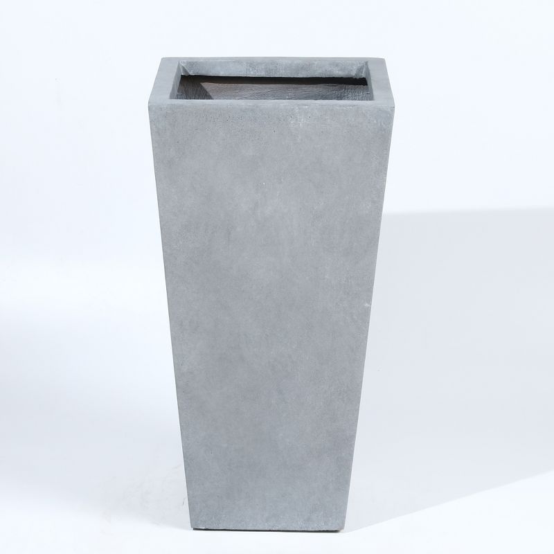 Light Gray Magnesium Oxide 27.5" Tall Tapered Planter