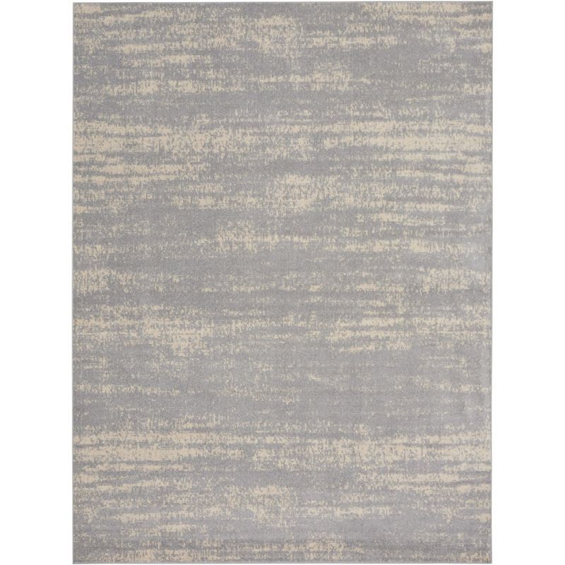 Nourison Essentials Grey Beige Abstract Outdoor Rug 10' x 14'