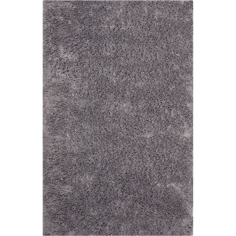 Gray Hand-Tufted Shag Area Rug with Cotton Backing