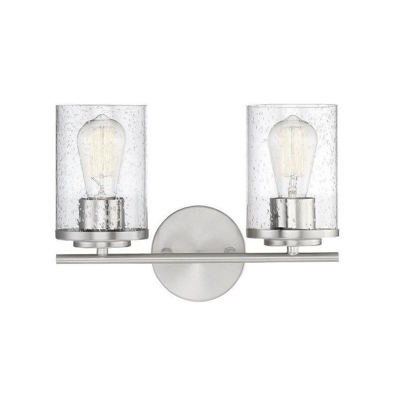 Marshall Polished Chrome 2-Light Vanity Fixture with Clear Glass Shades