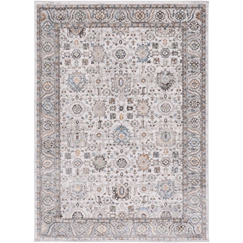 Gray Hand-Knotted Synthetic 8' x 10' Rectangular Rug