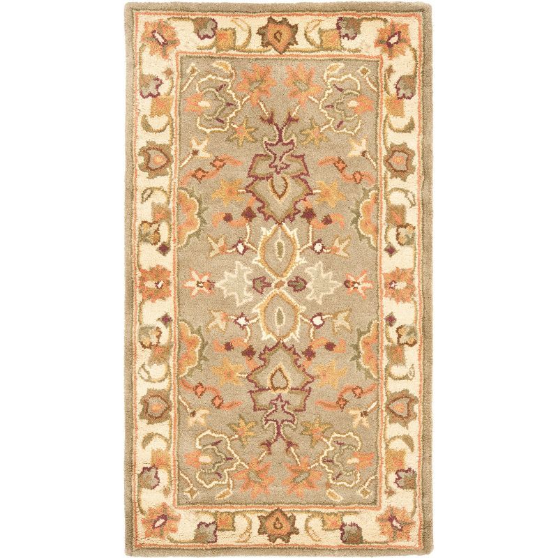 Ivory and Beige Hand-Tufted Wool Area Rug 2'3" x 4'