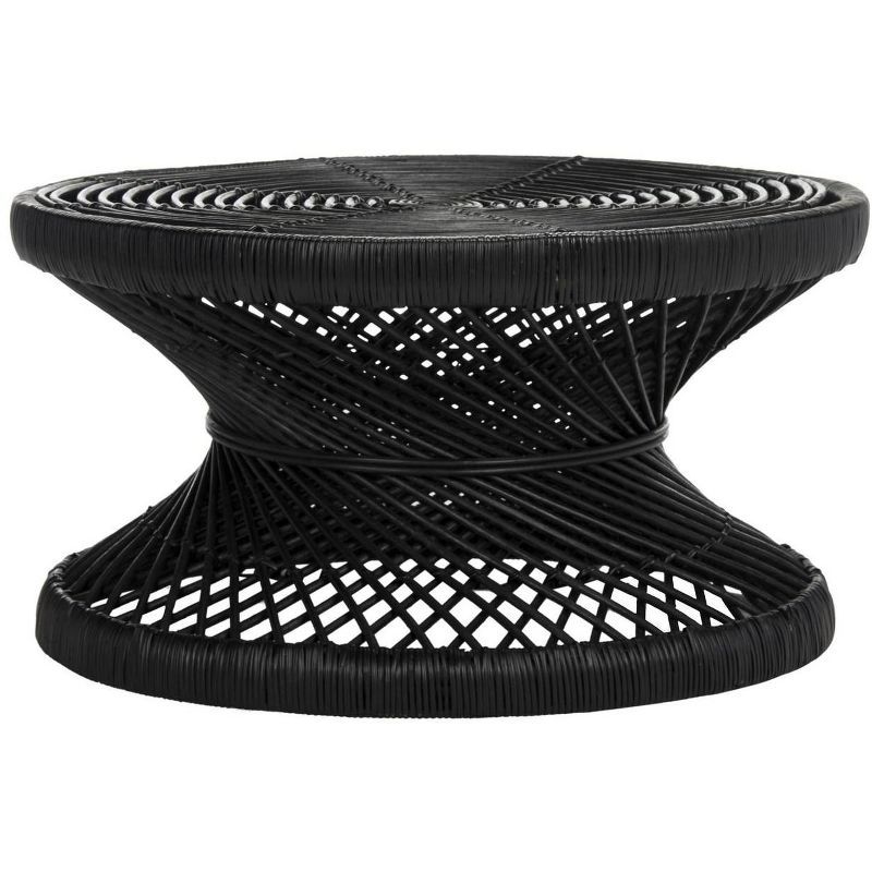 Urban Oasis 32'' Black Rattan Round Coffee Table