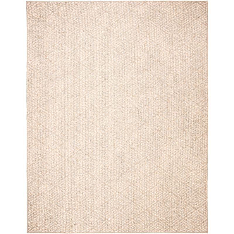 Beige Geometric Hand-Knotted 6' x 9' Sisal Area Rug