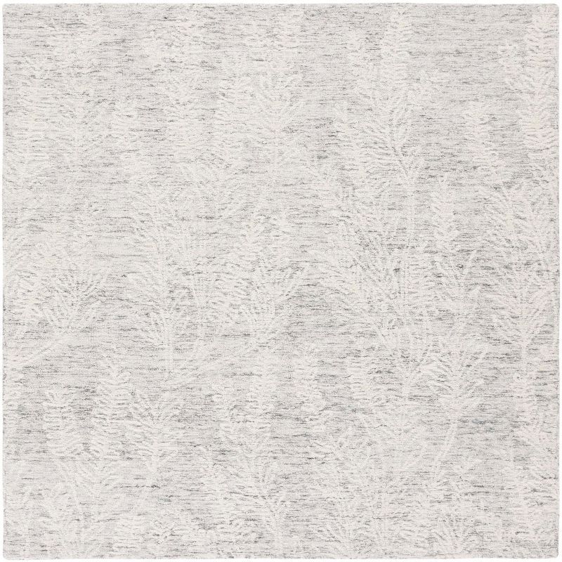 Hand-Tufted Elegance Gray Wool 6' Square Area Rug