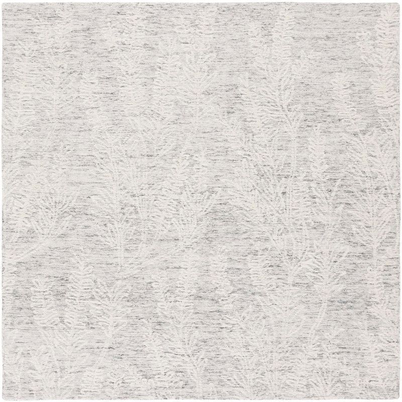 Hand-Tufted Elegance Gray Wool 6' Square Area Rug