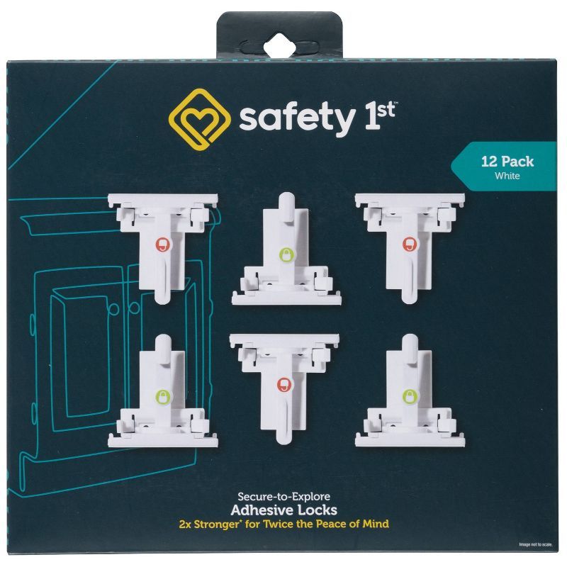 Safety 1st White Secure-to-Explore Adhesive Locks 12-Pack