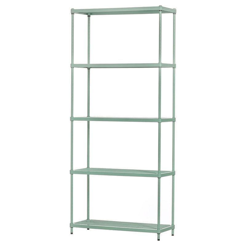 Sage Green Adjustable 5-Tier Metal Wire Shelving Unit